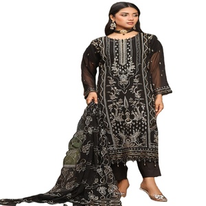 Robes Anarkali Indiennes de Luxe Brodé en Chiffon Bin Hameed pour Femmes – Tenue de Soirée de Mariage Longue et Ample – Vente en Gros - Product Image 1