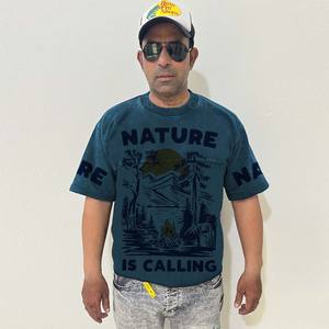 เสื้อยืดโอเวอร์ไซส์ผ้าฝ้าย 100% สำหรับผู้ชาย ทรงหลวม พิมพ์ลาย ระบายอากาศได้ดี กันยับ ไซส์พลัส สไตล์ฮิปฮอป เสื้อยืดเจอร์ซีย์ผู้ชาย - Product Image 1