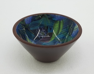 Best Design Wooden and Meena Work Kitchenware Bowl Best Quality Round Shape Solid Wood Tabletop <b>Dinnerware</b> Bowl Handmade - Product Image 3