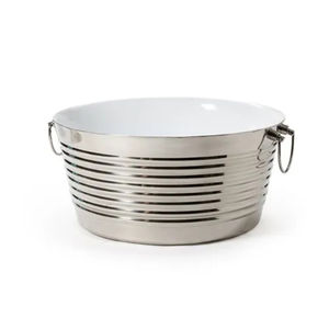 Baignoire de fête de boisson nervurée à Double paroi en acier inoxydable de haute qualité seau à glace élégant pour accessoires de verres - Product Image 1