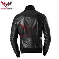 Blouson Bomber Homme en Cuir Véritable 100% – Collection Hiver Premium – Luxe Décontracté, Respirant, Écologique et Coupe-Vent