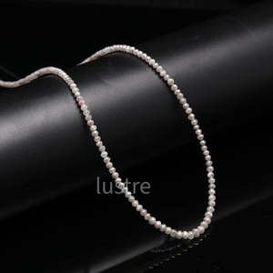 Excellente perle de diamant blanc naturel de qualité AAA+ de 3 mm, 100 % facettée, en forme de rondelle, pour colliers de diamants - Product Image 1