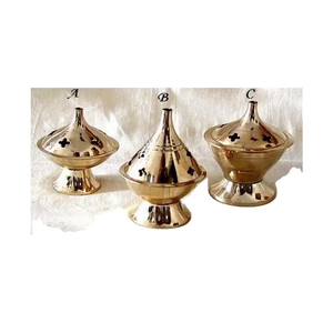 Quemadores de incienso de metal de latón pulido antiguo de proveedor al por mayor arte ligero chapado en oro de alta calidad coleccionable disponible - Product Image 1