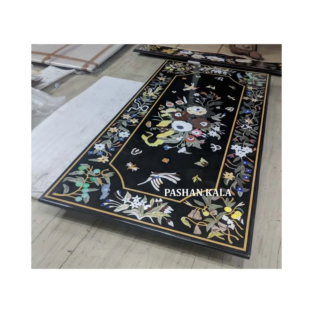 Biggest Manufacturer And Supplier Of Polished White Marble Inlay Design Coffee Table Top For Home Decoration In Very Best Price