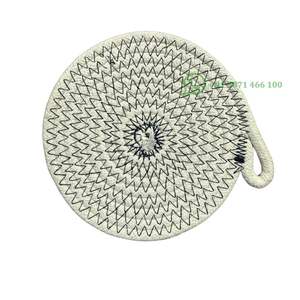 Pink table coaster 6 inches set with mat coaster made of natural cotton <b>trivet</b> - Product Image 3