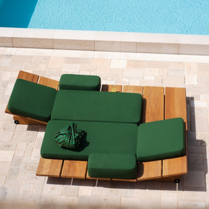 Chaise longue d'extérieur réglable en aluminium imperméable et résistant aux UV pour piscine et jardin - Product Image 6