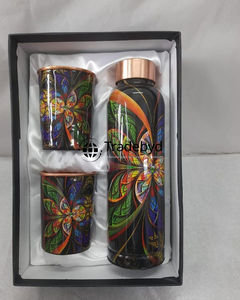 Récipient à eau écologique Tradebyd bouteille en cuivre durable fabriquée à la main pour voyage, maison, bureau ou sport - Product Image 4