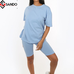 Conjunto de pantalones cortos de gimnasio de verano para mujer con camiseta de manga corta Logotipo personalizado Twin Nuevas piezas para adultos al por mayor - Product Image 6