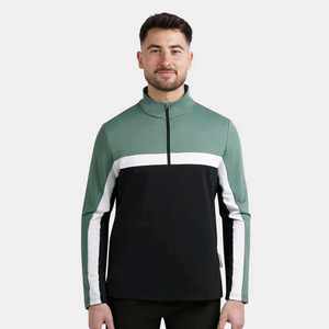 Camiseta Deportiva de Manga Larga con Cierre de Cremallera para Hombre, Logotipo Personalizado, Compresión para Gimnasio, Ajuste Muscular, Entrenamiento, Lisa, Elástica, Primavera - Product Image 1