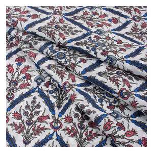 Indian Hand Block Print Soft Fabric by Meter 100 % Pure Cotton Voile Fabric for Dress Making ,Sewing, Crafting - Product Image 4