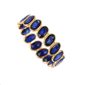 Real piedras preciosas 18k oro diseño de boda diamante anillo anillos boda banda oro azul de compromiso de zafiro, anillo de banda bien proveedor de joyas - Product Image 2