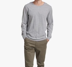 <b>Tshirts</b> for Men Cotton Blend <b>Long</b> Sleeve Tees Moisture Wicking Odor Protection Wholesale New Design Cotton Tee - Product Image 2