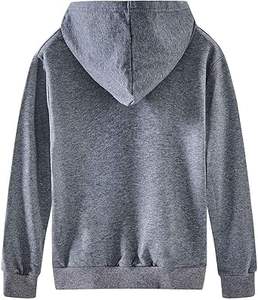 Sudadera con Capucha para Hombre, Otoño Invierno, 100% Algodón, con Cierre, Transpirable, Talla Grande, Color Sólido, para Hombre y Mujer - Product Image 3