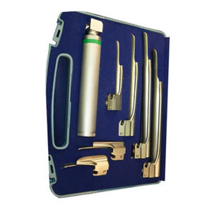 Nuevo conjunto de alta calidad de 6 laringoscopios de acero inoxidable reutilizables Fuente de alimentación manual Juego de instrumentos de fibra óptica Base quirúrgica - Product Image 6