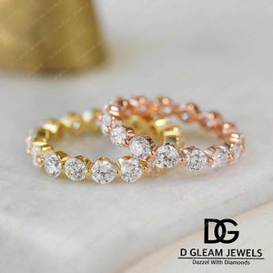 Bague Éternité en Moissanite Certifiée IGI pour Femme, 3,75 carats, Or Rose, Qualité Supérieure, Mariage et Fiançailles Ethniques - Product Image 2