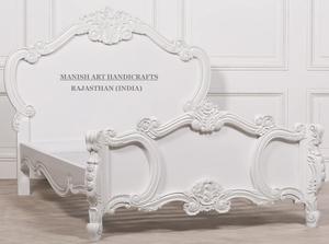 เตียงไม้แกะสลักพรีเมี่ยมสไตล์ราชวงศ์โบราณหรูหราทันสมัยคุณสมบัติยืดขยายได้สำหรับขนาดคิงไซส์สำหรับห้องนั่งเล่น - Product Image 2