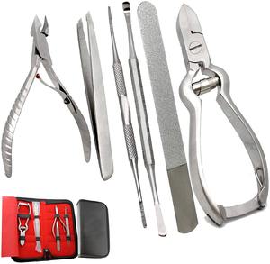 Herramientas de Podología manuales profesionales, juego de cortaúñas, 5 uds., estuche de acero inoxidable, garantía vitalicia, instrumentos quirúrgicos Maher - Product Image 1