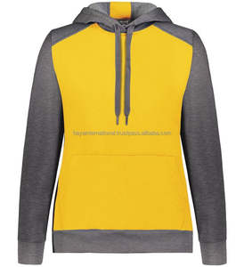 เสื้อสเวตเตอร์แบบสวมศีรษะสำหรับผู้หญิงเสื้อมีฮู้ดทรงหลวมเสื้อมีฮู้ดปักลายสีเหลืองแนวสตรีท - Product Image 1