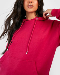 Haute qualité 100% coton goutte épaule surdimensionné poids lourd sweats à capuche pour femmes avec cordons plaine vierge sweats à capuche et sweat-shirts - Product Image 6