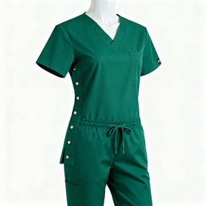 Uniformes de Hospital para Mujer, Pantalones Rectos Transpirables con Logotipo Personalizado, Uniformes de Enfermería de Alta Calidad, Conjuntos de Uniformes Médicos de Manga Corta para Mujer - Product Image 1