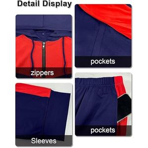 ชุดวอร์มผู้หญิงแบบ 2 ชิ้น น้ำหนักเบา มีฮู้ด พิมพ์ลาย ระบายอากาศได้ดี ผลิตจากโพลีเอสเตอร์/ผ้าฝ้าย พร้อมเชือกผูกสำหรับวิ่ง - Product Image 4