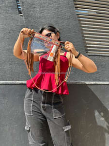 ใหม่ตะวันตกมือเครื่องมือแกะสลักหนังใสกระเป๋าสตางค์สไตล์หลายใช้กระเป๋าหนังสําหรับผู้หญิงหลายใช้ - Product Image 4