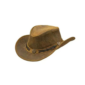 Chapeaux Fedora en cuir personnalisés tendance, logo personnalisé, taille et couleur réglables, élégant, unisexe, matériau de haute qualité - Product Image 1