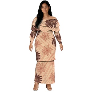 Polynesian Tribal in đảo puletasi tùy chỉnh thiết kế cộng với kích thước dài tay áo 2 mảnh mới samoan puletasi thiết kế và phong cách - Product Image 1