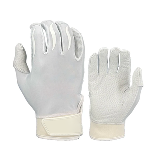 Manchette à longue sangle extensible couleur blanche cuir de vachette Cabretta cuir Baseball Softball gants de frappeur pour unisexe - Product Image 4
