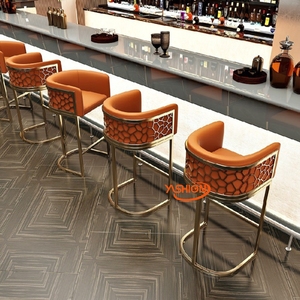 Chaise haute de luxe légère avec dossier incurvé et motif floral créatif <span class=keywords><strong>Netflix</strong></span> pour restaurant commercial - Product Image 3