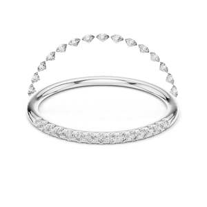 Anillo de Diamantes de Laboratorio de 0.12 CT con Banda Curva y Pavé para Mujer, Claridad VVS-VS EF, Oro de 18K, 14K, 10K y Plata 925, Moissanita - Product Image 3