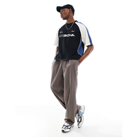 T-shirt en coton tricoté pour homme, coupe décontractée oversize, col rond, manches courtes, imprimé au dos, respirant, tissu épais de qualité supérieure