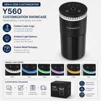 Diffuseur d'arômes intelligent pour voiture, lumière d'ambiance 360°, brume nano ultrasonique, rechargeable par type-C, sans fil