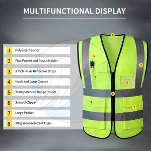 Nueva llegada Venta en línea Chaleco DE SEGURIDAD Último diseño Chaleco de desgaste de seguridad Material duradero Chaleco de seguridad - Product Image 4