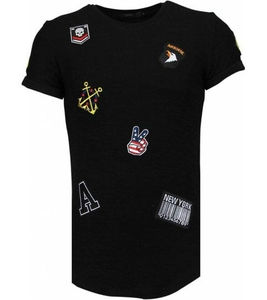 Camisetas de verano Vintage personalizadas para hombres Unisex de gran tamaño 100% algodón parche desgastado apliques bordados Unisex desgastado - Product Image 4