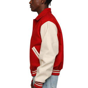 OEM personnalisé hiver Varsity College hommes vestes manches en cuir laine Chenille broderie Vintage Bomber veste à vendre 2025 - Product Image 2