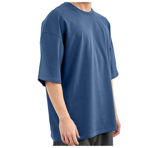 Camisetas con diseños gráficos Camisetas de algodón para hombres Camiseta de manga corta de gran tamaño con lavado ácido de gran tamaño con hombros caídos para hombres - Product Image 2