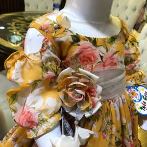 Nuevo especial impresión vestido de túnica vestido volantes bebé vestido de diseño 1-3 años de edad chica vestido de lujo - Product Image 4