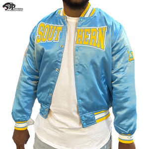 Vêtements d'extérieur d'équipe de baseball pour hommes personnalisés Bomber en satin avec support pour hiver - Product Image 6