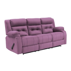 High Quality Light <b>Purple</b> Velvet Triple <b>Recliner</b> Chair Model NZ30 Excellent Value With Good Price Triple <b>Recliner</b> Chair - Product Image 4