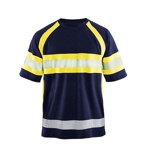 HI VIS เสื้อยืดแขนสั้น การมองเห็นสูง คอลูกเรือ ความปลอดภัยในการทํางาน Hi VIZ - Product Image 1