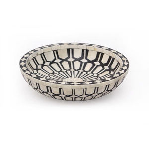 Cuenco de diseño clásico para decoración del hogar HECHO DE Metal, cuenco para servir chocolate, cuenco para servir chocolate pintado a cuadros en blanco y negro - Product Image 6