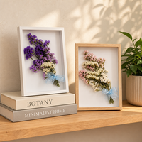 Cadre en bois de chêne pour décoration créative de la maison, boîte à souvenirs, cadre photo personnalisé, boîte à fleurs en bois, vitrine en MDF, fond 3D profond