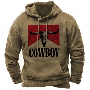 Sudadera con Capucha Erni Sports Cowboy Yellowstone, Bordada con Estampado 3D, para Hombre y Mujer, Diseño Impermeable con Cierre de Cremallera, Forro Polar Transpirable - Product Image 3