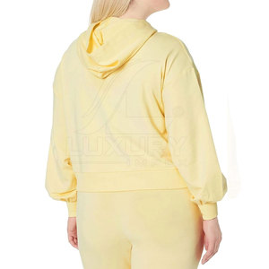 LUXURY IMPEX Custom Women <b>Winter</b> Crop <b>Top</b> Hoodie Casual Pullover Cropped Oversize Front Logo High Quality - Product Image 2