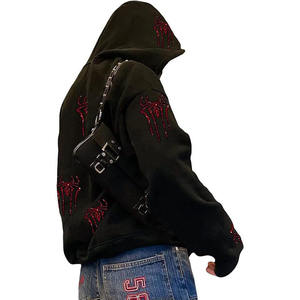 Sudaderas CON CAPUCHA DE CALIDAD Premium Vintage Street Hoodies para hombres y mujeres Spider Print Zipper Jacket Sudaderas con capucha de invierno - Product Image 5