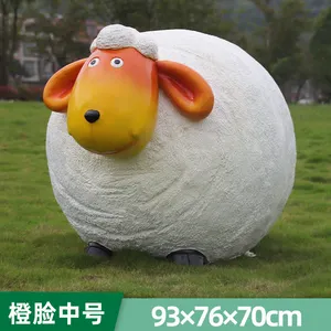 2023 nuovo arrivo Orange Face white body Cartoon sheep Garden Decoration Statue