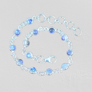 Bracelet en pierre de lune en argent sterling massif fait à la main 925 bijoux fins indiens de mode parfaite pour cadeau - Product Image 1