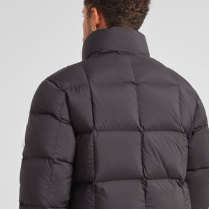 Veste matelassée pour homme avec fermeture éclair, logo personnalisé, idéale pour l'hiver, couleur unie / prix de gros, col montant - Product Image 5