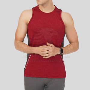 Camiseta sin Mangas para Hombre, Suministro Directo de Fábrica, Ropa Deportiva para Gimnasio, Ajuste Delgado, Transpirable, Tejido de Poliéster/Algodón - Product Image 1